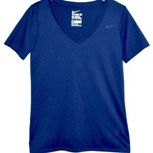 Nike Legend 2.0 Womens V-Neck Short Sleeve T-Shirt in Blue - Small